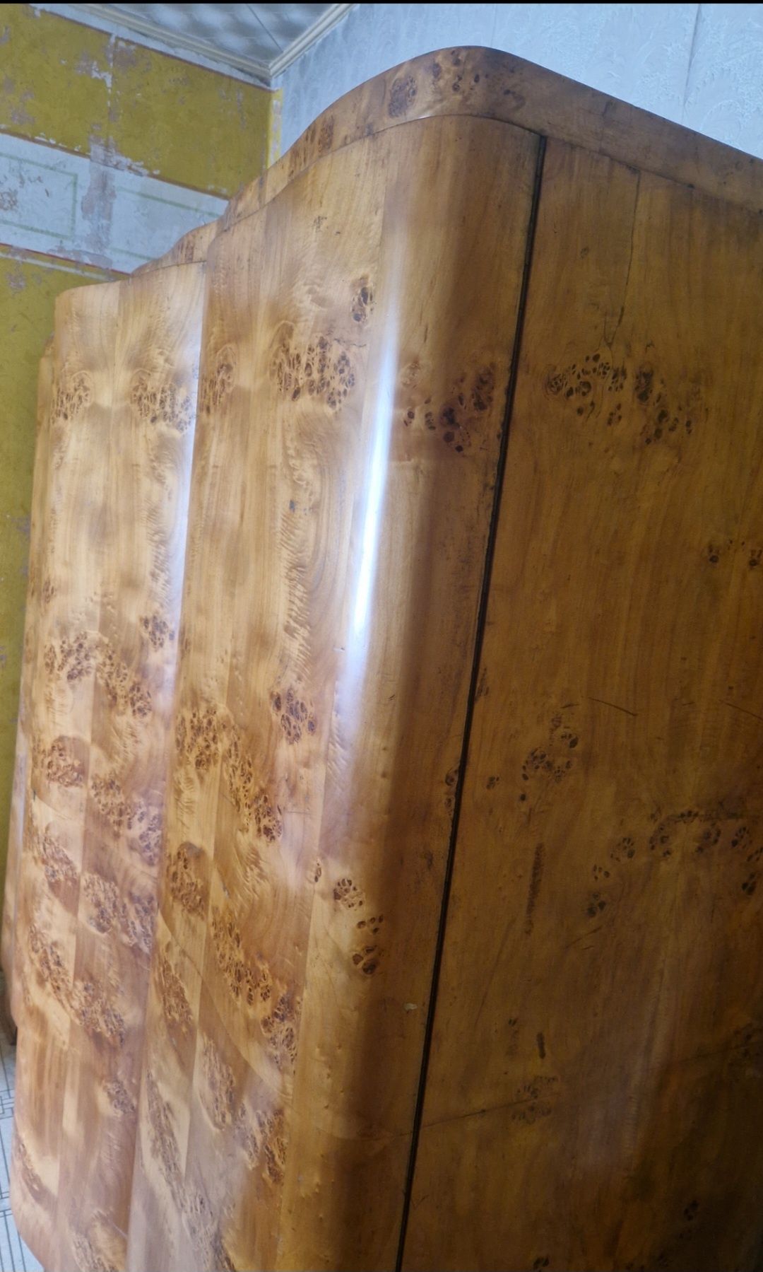 Szafa w stylu Art Deco z drewna orzechowego Burr, lata 50. XX wieku, n