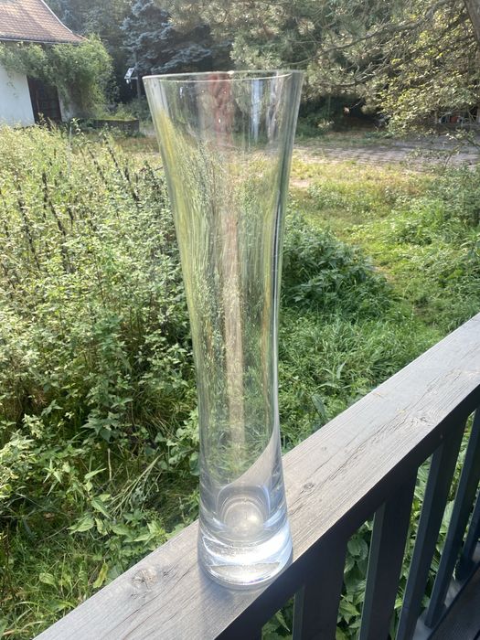 Szklany wysoki wazon na kwiaty 44 cm