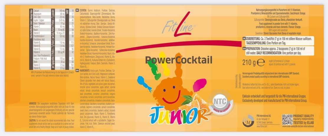 Вітаміни Fitline PowerCoctail Junior - якість здорового життя