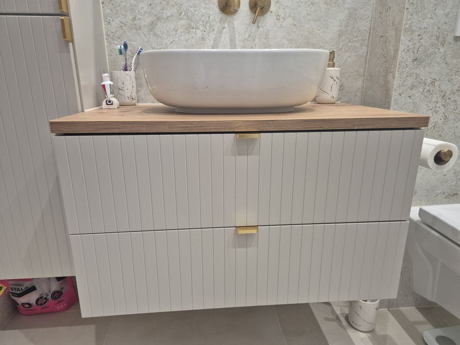 Szafka pod umywalkę Mirano Listrado wisząca 60 cm kaszmir