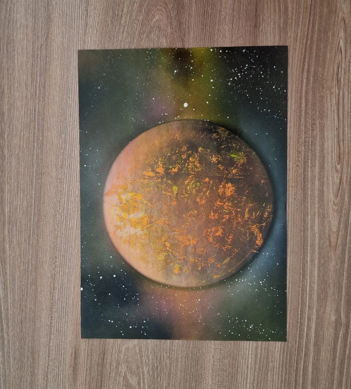 SPRAYPAINT PLANETS - Quadro Decorativo A4