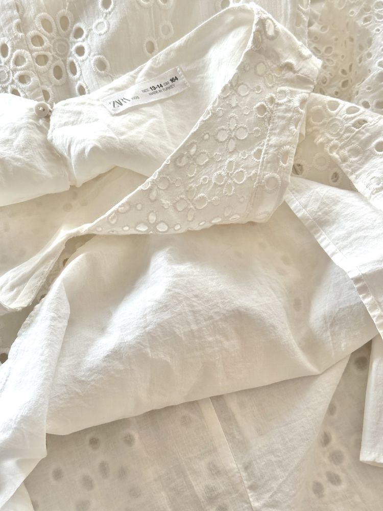 Sukienka boho biała ażur Zara 164