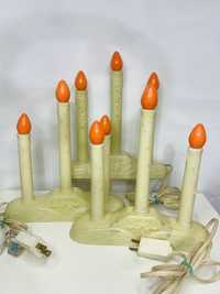 Stare świeczniki lampki świąteczne prl, vintage