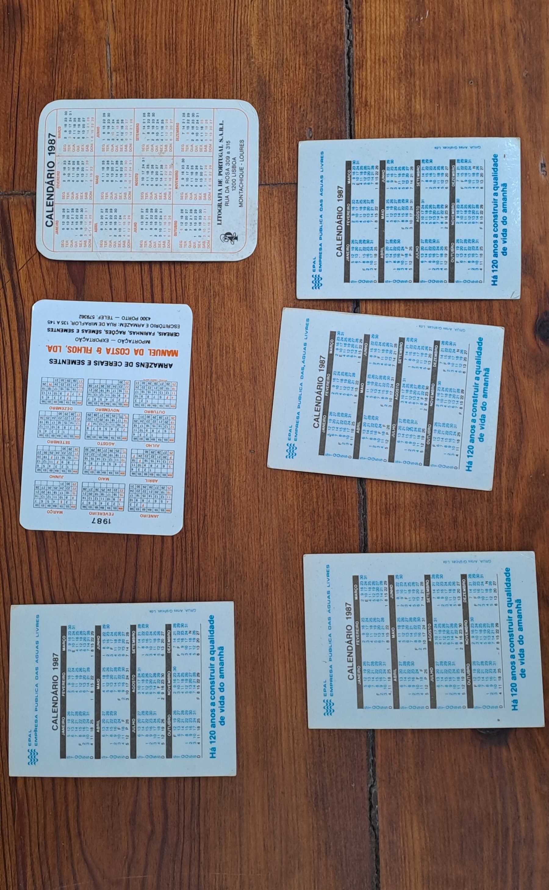 31 calendários várias coleções- 1987