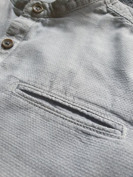 Koszula elegancka ze stójką bawełniana beżowa Zara Boys 116/122cm