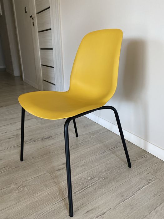Krzesło Ikea Lidas czarno żółte