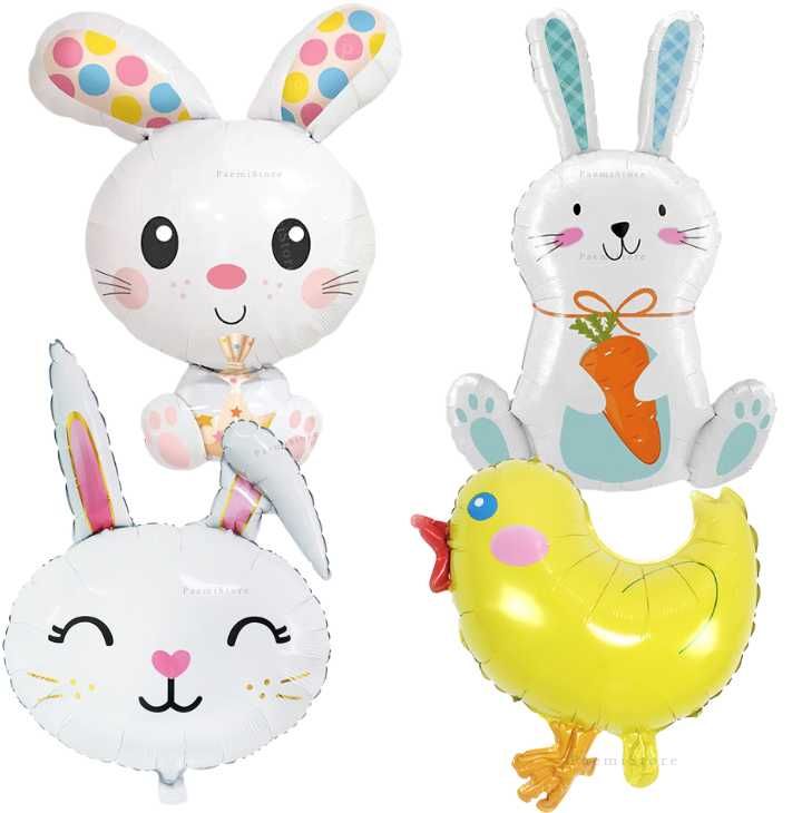 Duże balony foliowe Wielkanoc Easter Króliczek Królik Zajączek Kurczak