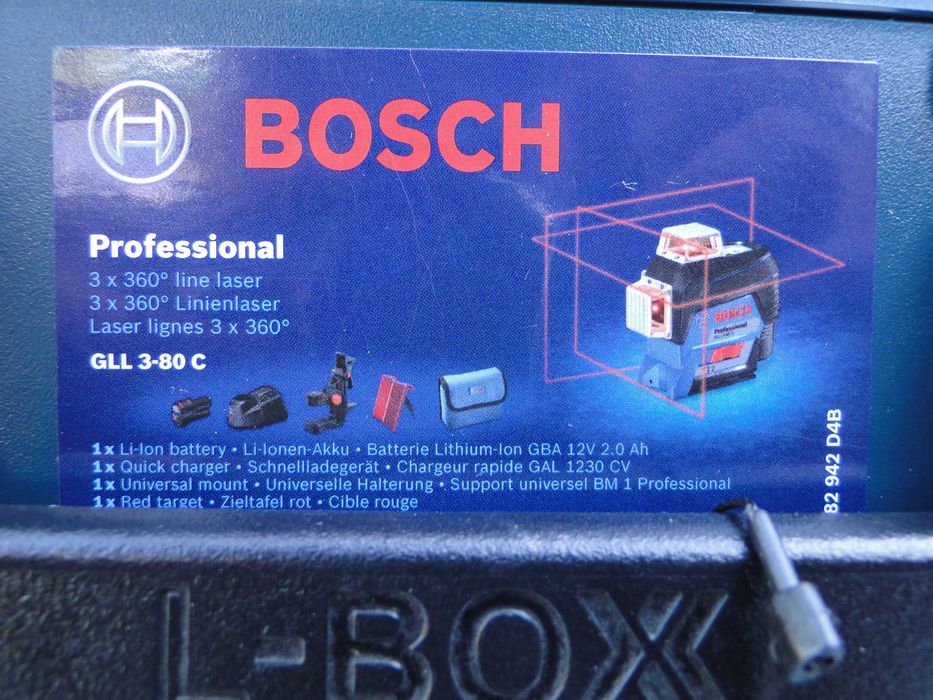 BOSCH GLL 3-80 C, Laser Liniowy, Nowy