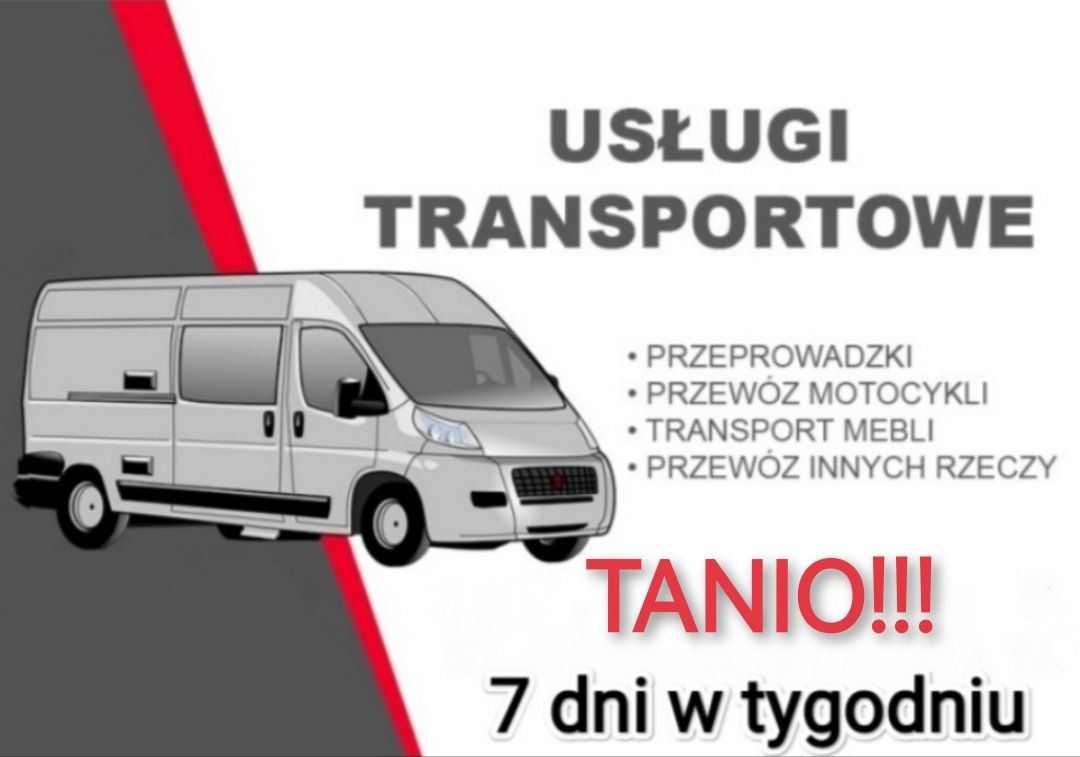 TANI Transport przeprowadzki bagażówka przewóz mebli motocykli rzeczy