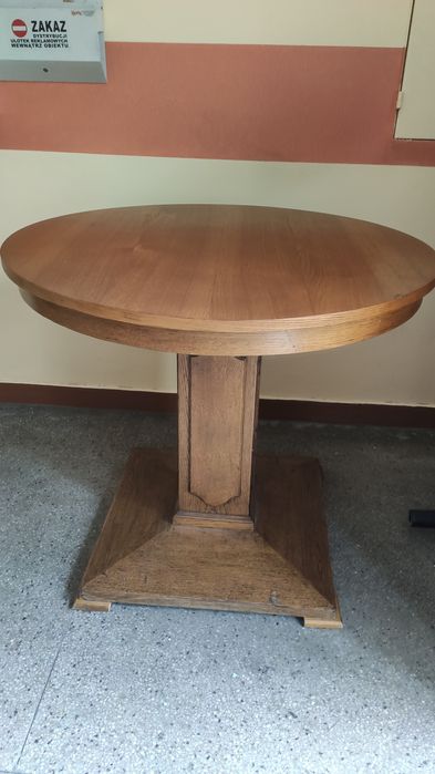 Okrągły solidny stół 90cm na jednej nodze