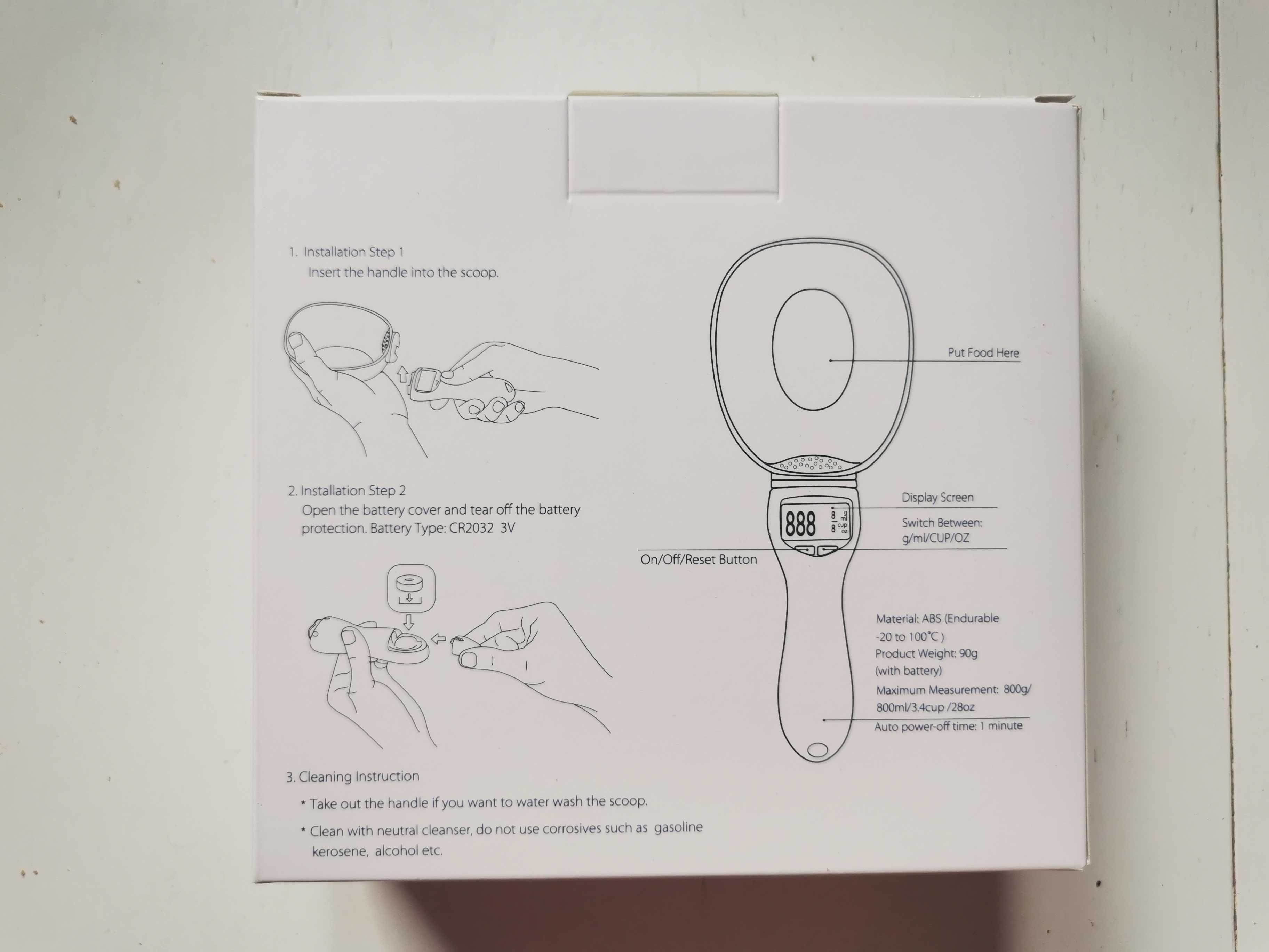 Łyżka Z Miarką Wagą Łopatka Do Karmy Dla Psa Kota Z Wyświetlaczem LCD