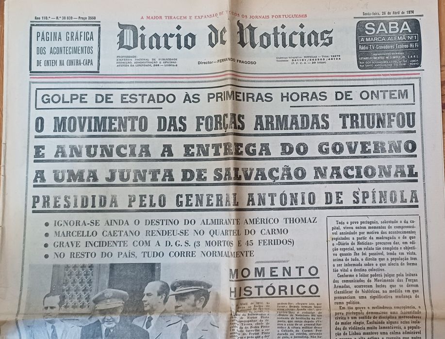26 de Abril de 1974 Diário de Notícias