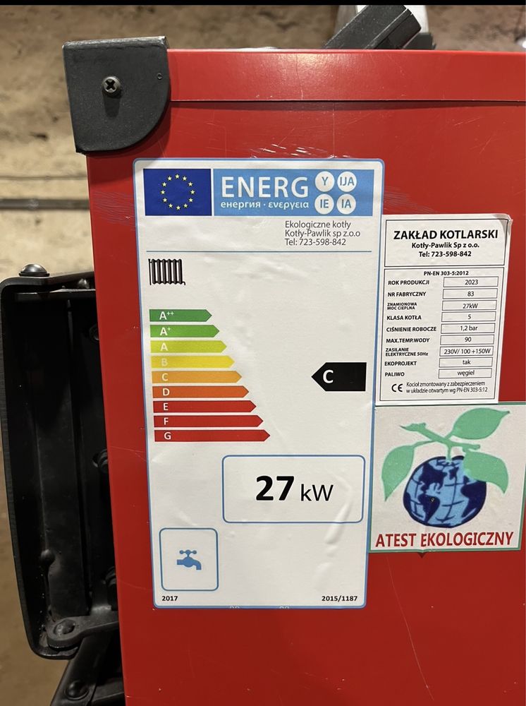 Piec kocioł na węgiel/drewno 27kw do 230m2 darmowa dostawa