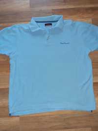 Pierre Cardin koszulka polo niebieska t-shirt L bawełna