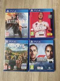 Far cry 5, Battlefield 1, F1 2019, FIFA 20 PS4