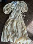 Sukienka nasty gal maxi kratka bufiaste rękawy retro vintage 34 XS