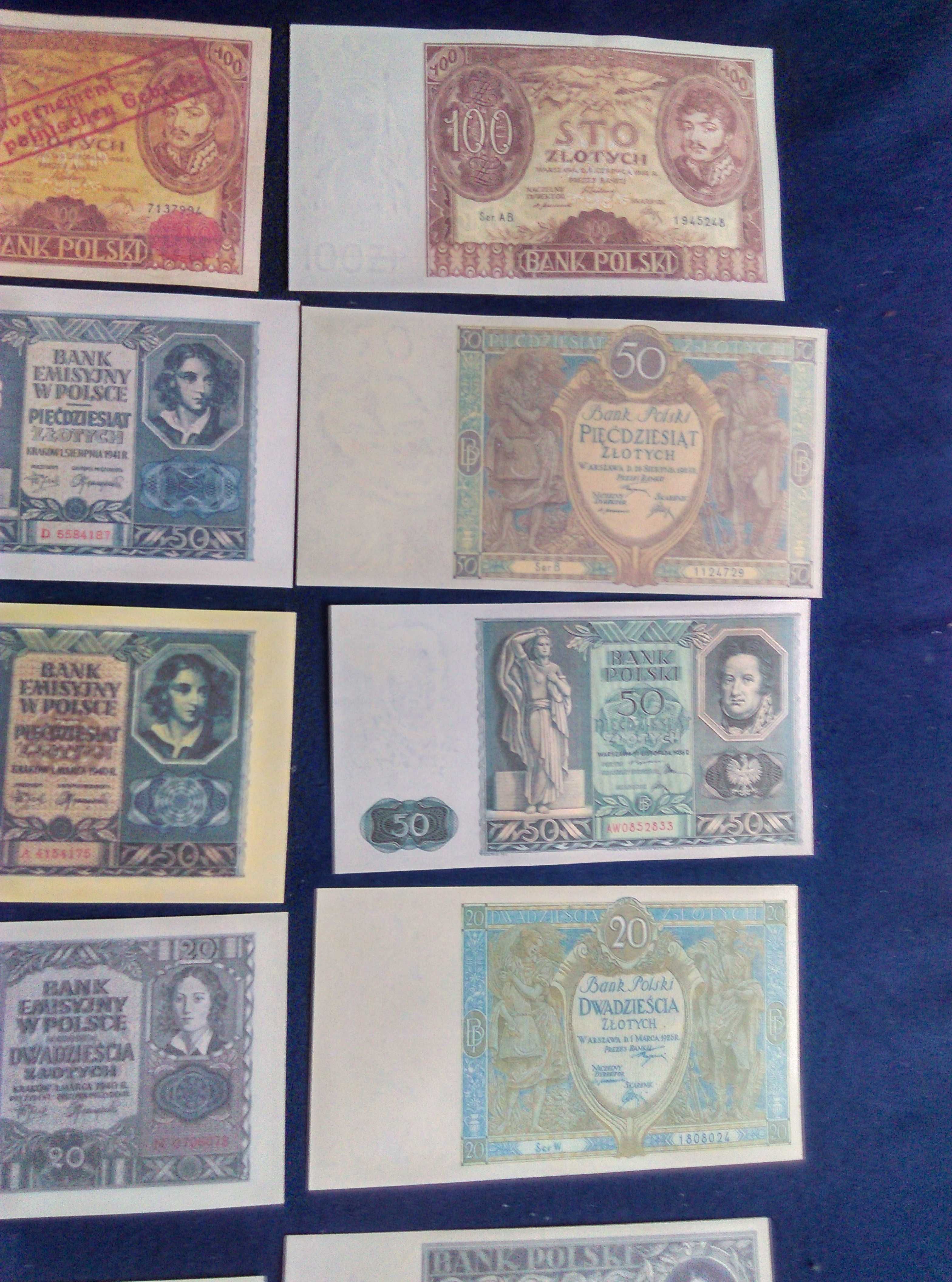 ZESTAW 29 sztuk banknotów międzywojennych i okupacyjnych