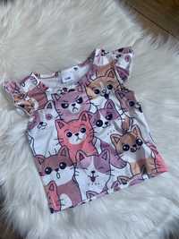 Nowa bluzeczka dla dziewczynki w kotki 68-74 cm