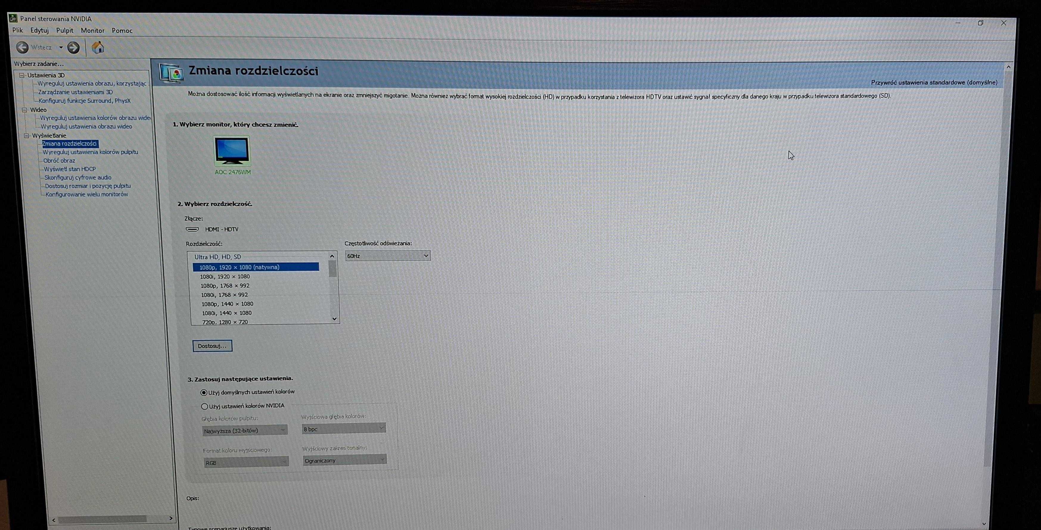 Monitor LED AOC I2476VWM 24"