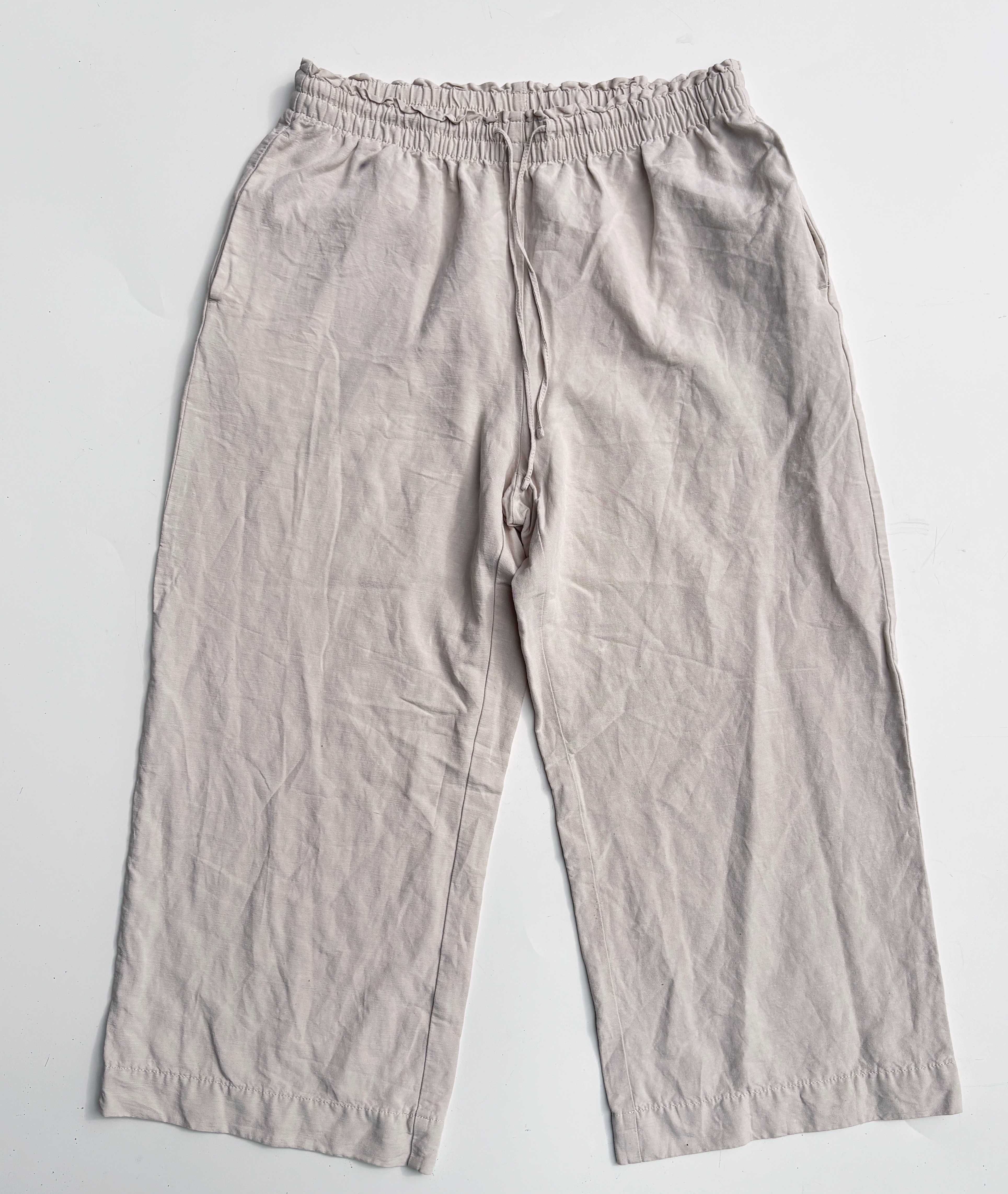 Spodnie Beżowe Beż Proste Nogawki H&M M 38 Culotte