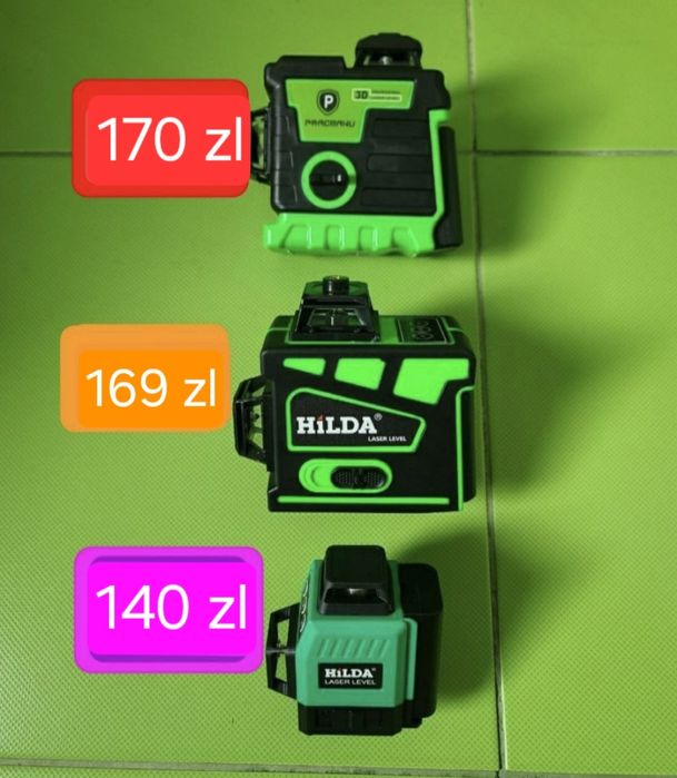 Poziomica laserowa 3D 4D Hilda Mini laser krzyżowy