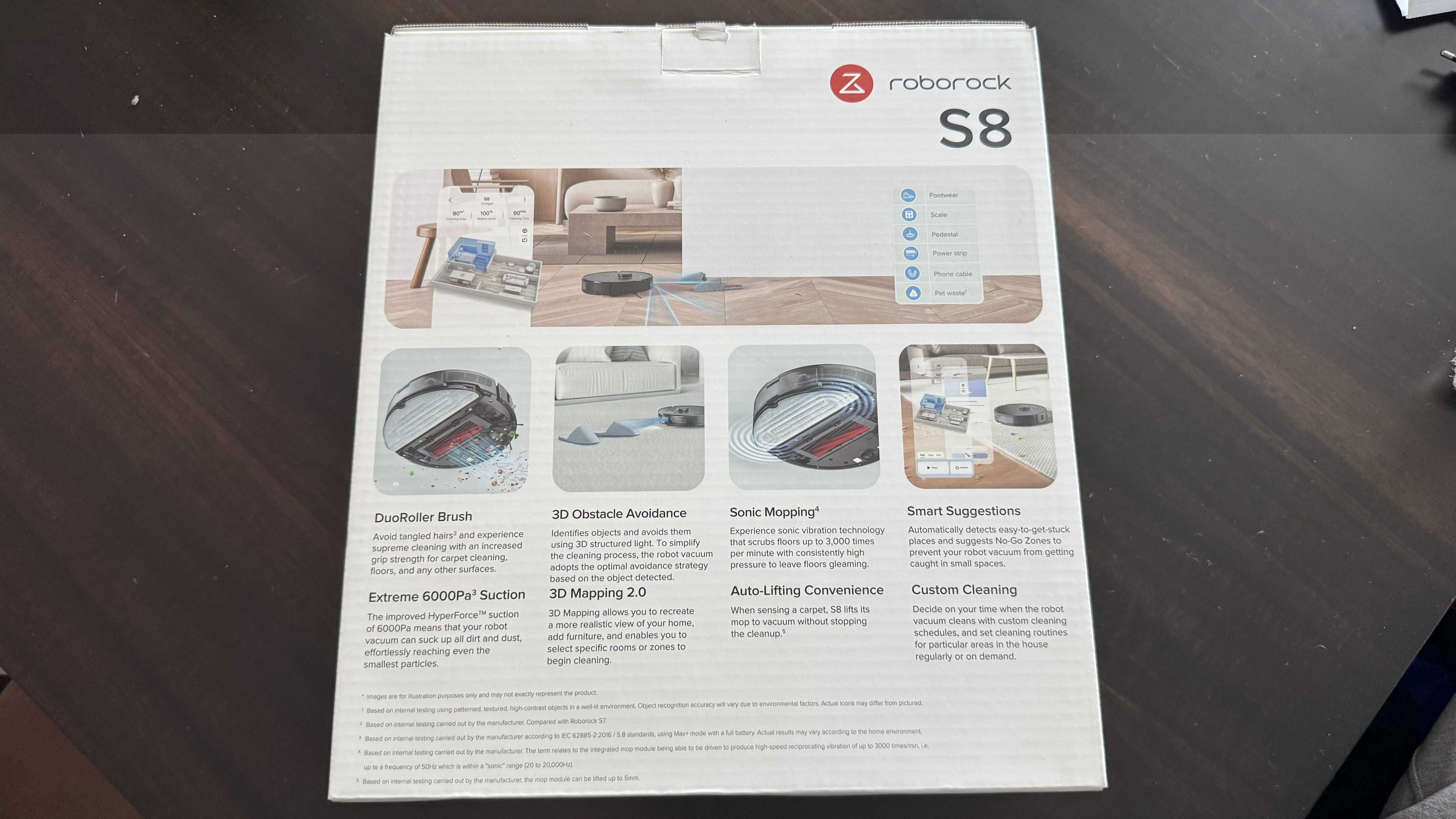 Roborock S8 preto com mopa e extras