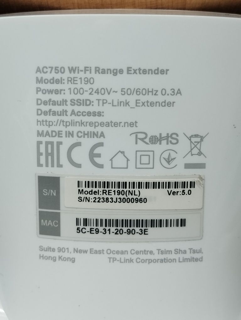 TP-Link RE190 AC750 MESH wi-fi Range Extender wzmacniacz