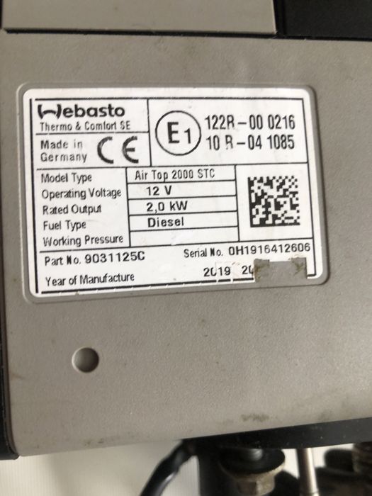 Webasto 12v , суха автономка , вебасто 2 квт