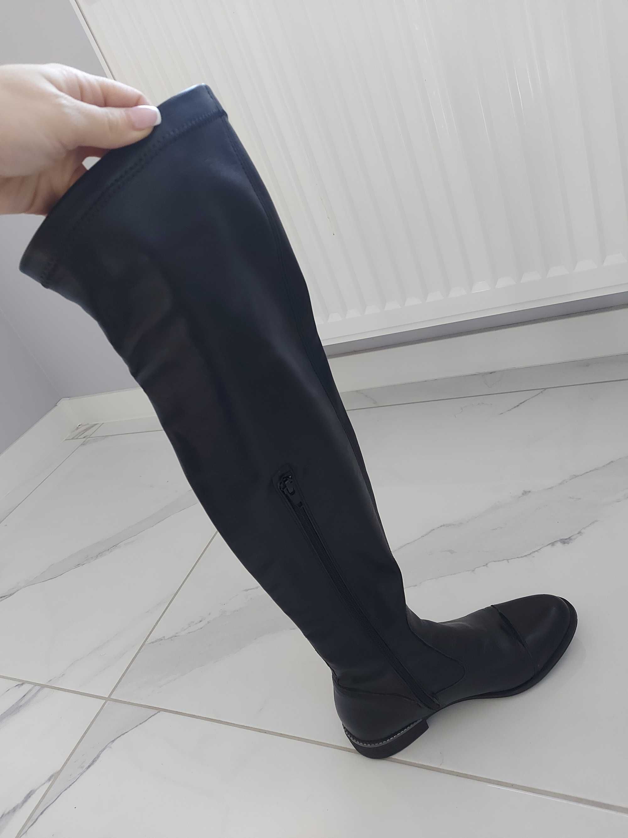 Wysokie kozaki zimowe Lasocki skóra r. 36
