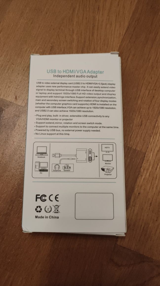 Adapter USB to VGA, HDMI
