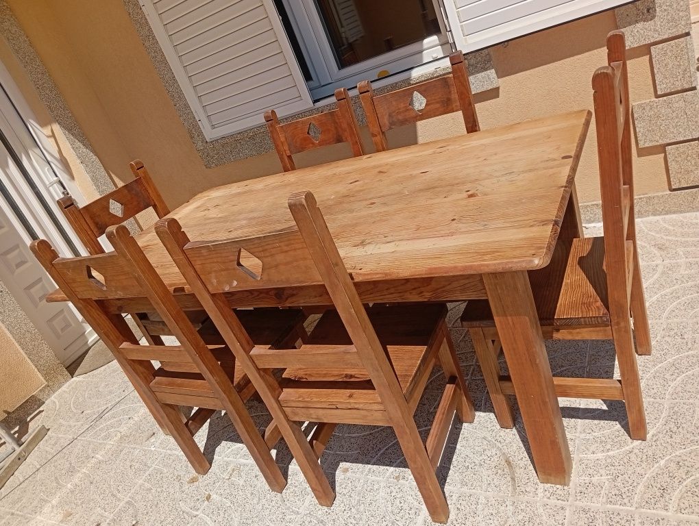 Mesa sala madeira maciça rústica