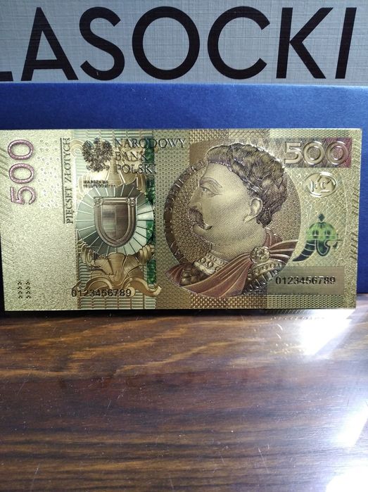 Banknoty złocone zł polskie banknoty 8 szt