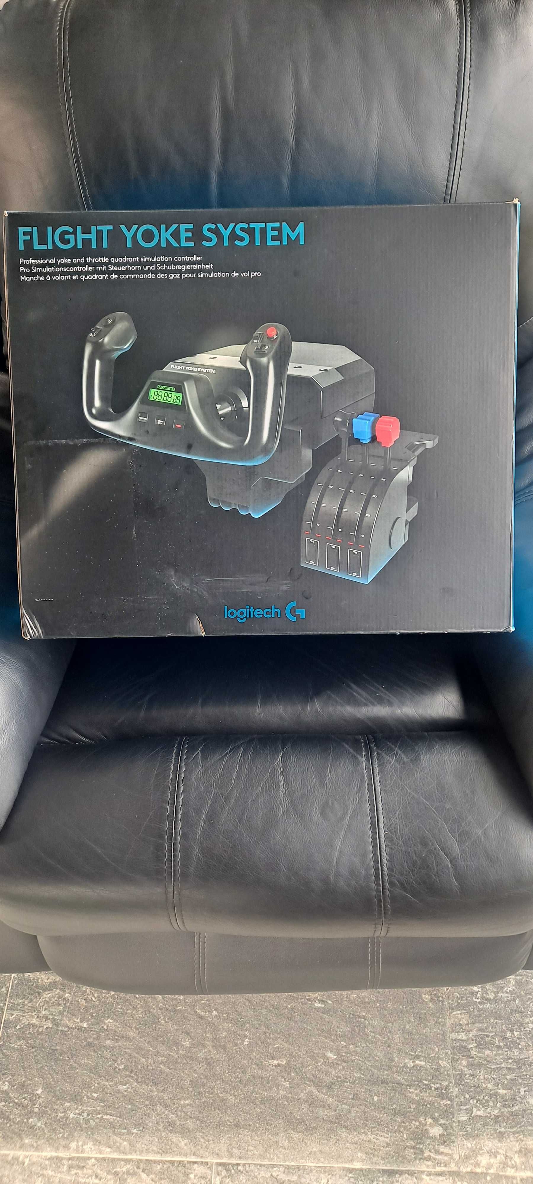 Conjunto Logitech Pro Flight Yoke System e Rudder Pedals - Como Novo