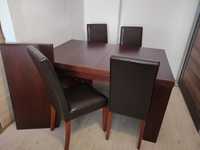 Stół rozkładany drewniany z krzesłami