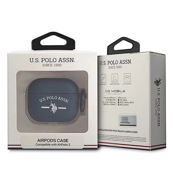 Etui U.S. Polo Assn. Silicone Collection na AirPods 3 - granatowe