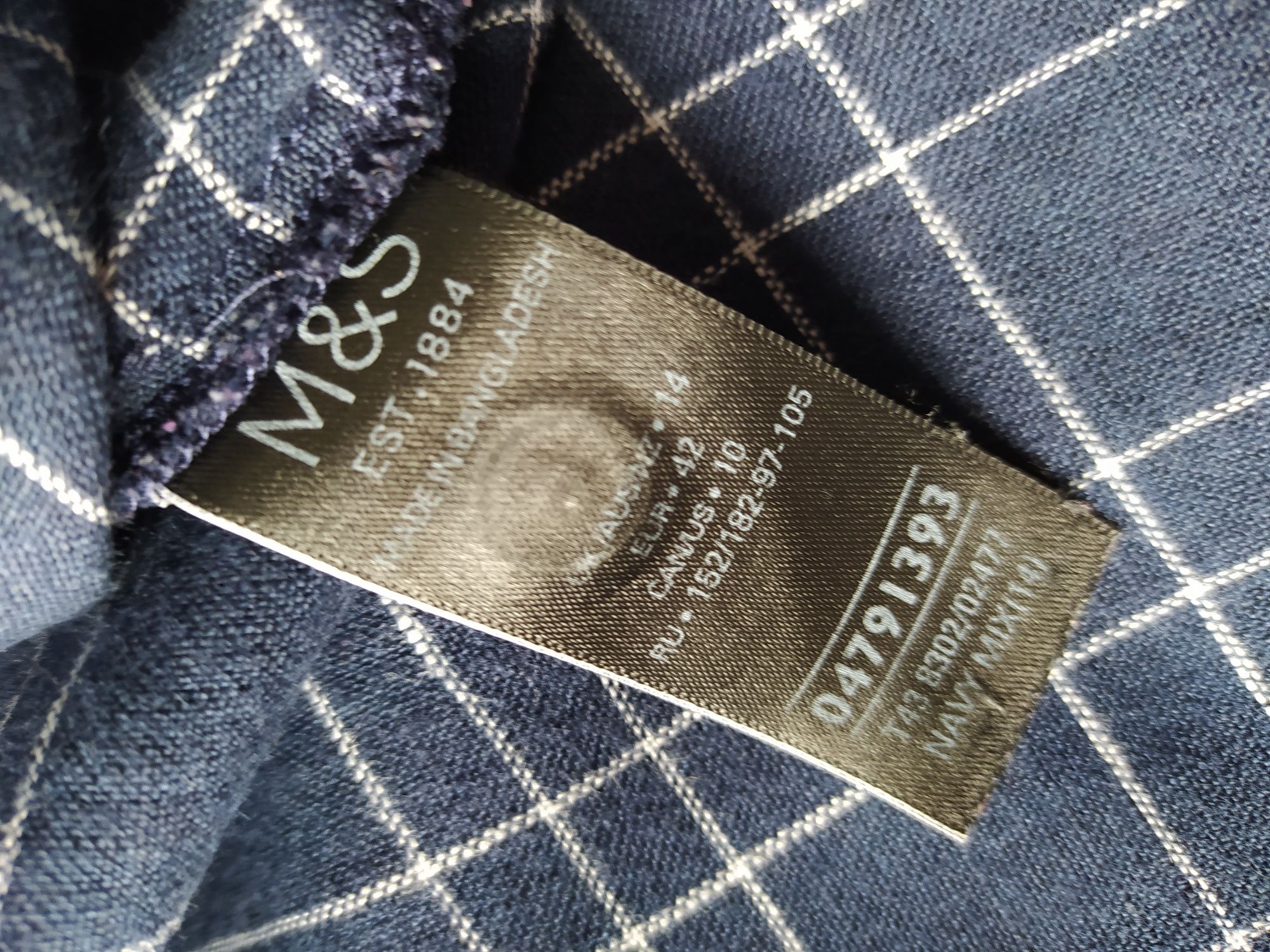 Granatowa, letnia lniana ( 100%)- bluzka, luźna, oversize M&S 42
