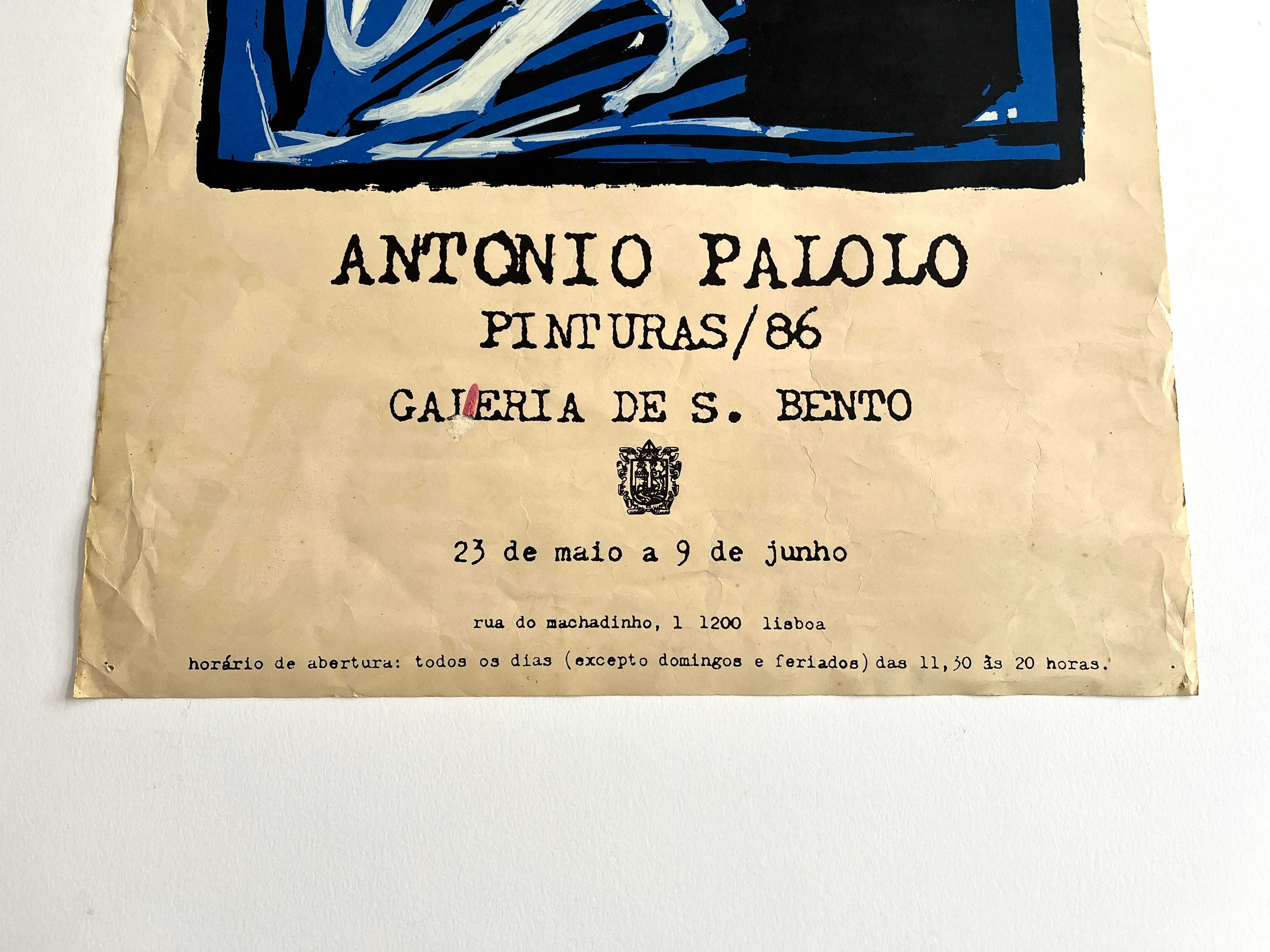 Cartaz da exposição António Palolo Galeria de S. Bento 1986 Lisboa