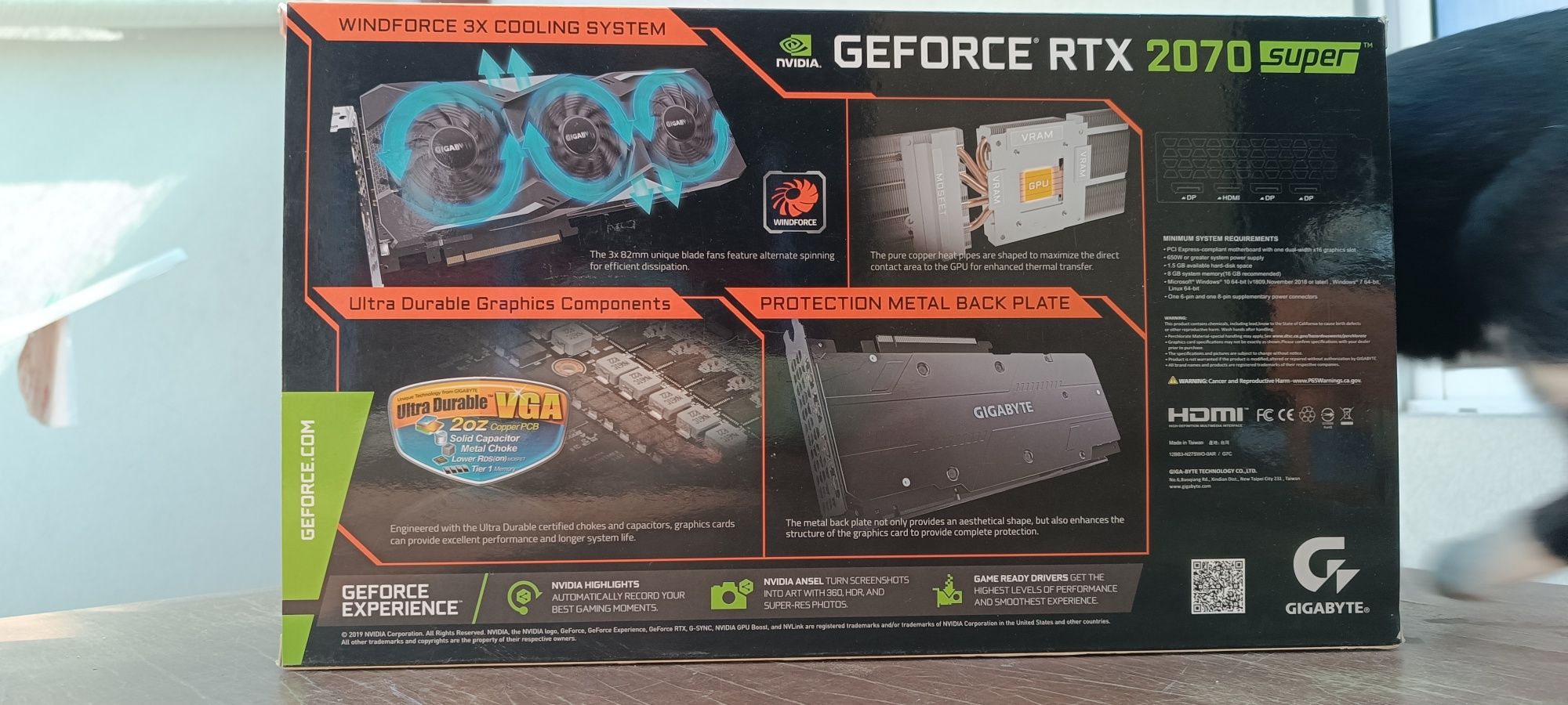 NVIDIA GeForce Gigabyte RTX 2070 super 3x windforce OC 8GB