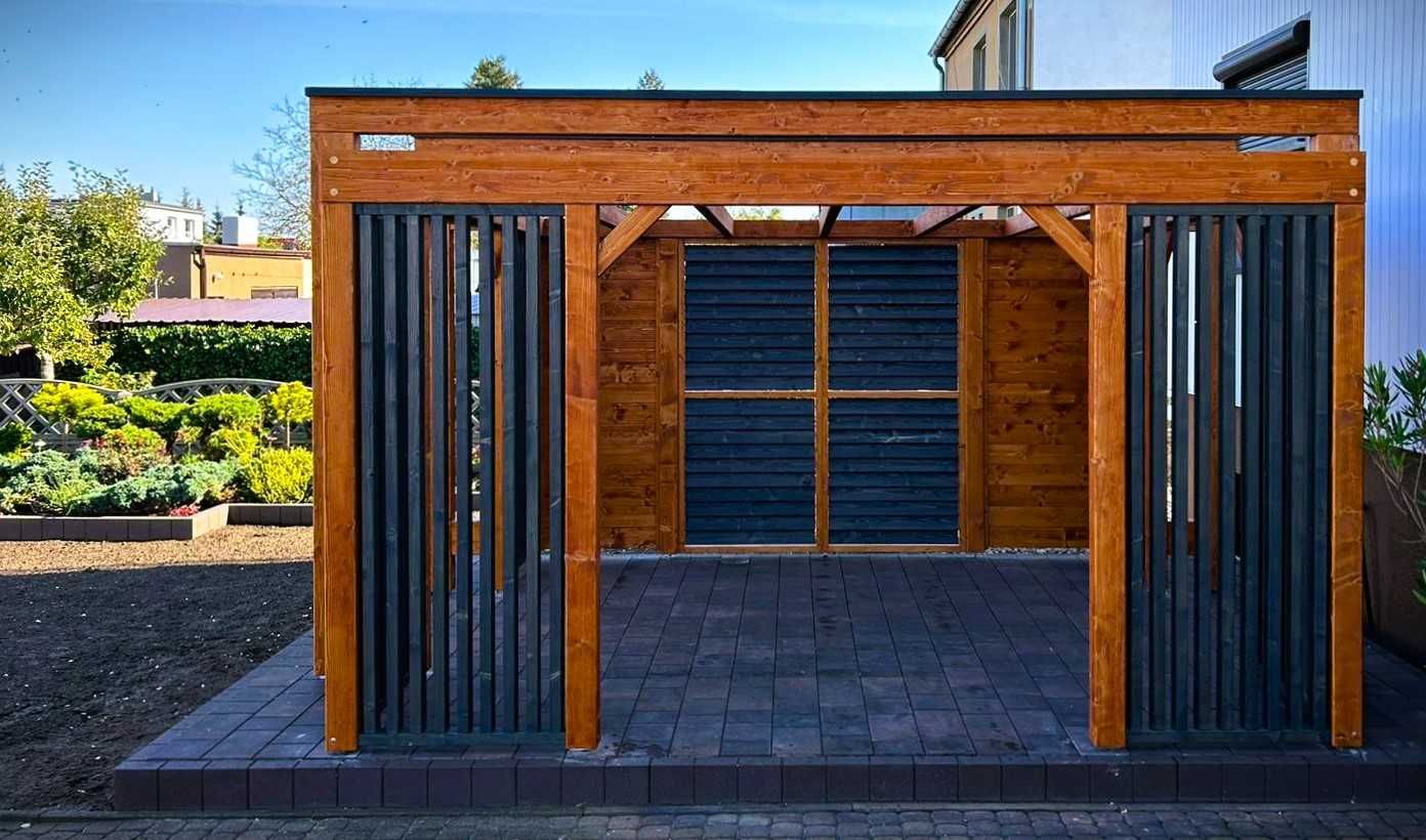 Altana zadaszenie tarasu wiata drewniane pergola ogrodowa poliwęglan