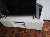 BYÅS - Móvel TV, brilh branco, 160x42x45 cm