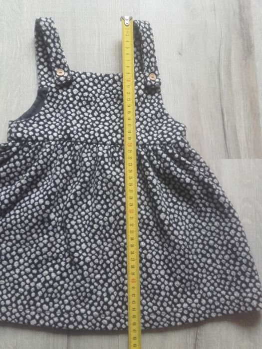 Sukienka na szelkach ogrodniczka ZARA rozm. 98 cm