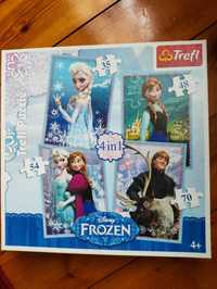 Zestaw puzzle Frozen Kraina Lodu 4w1 jak nowe