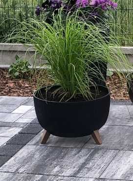 Zestaw 3 donic czarnych prążkowana na nóżkach