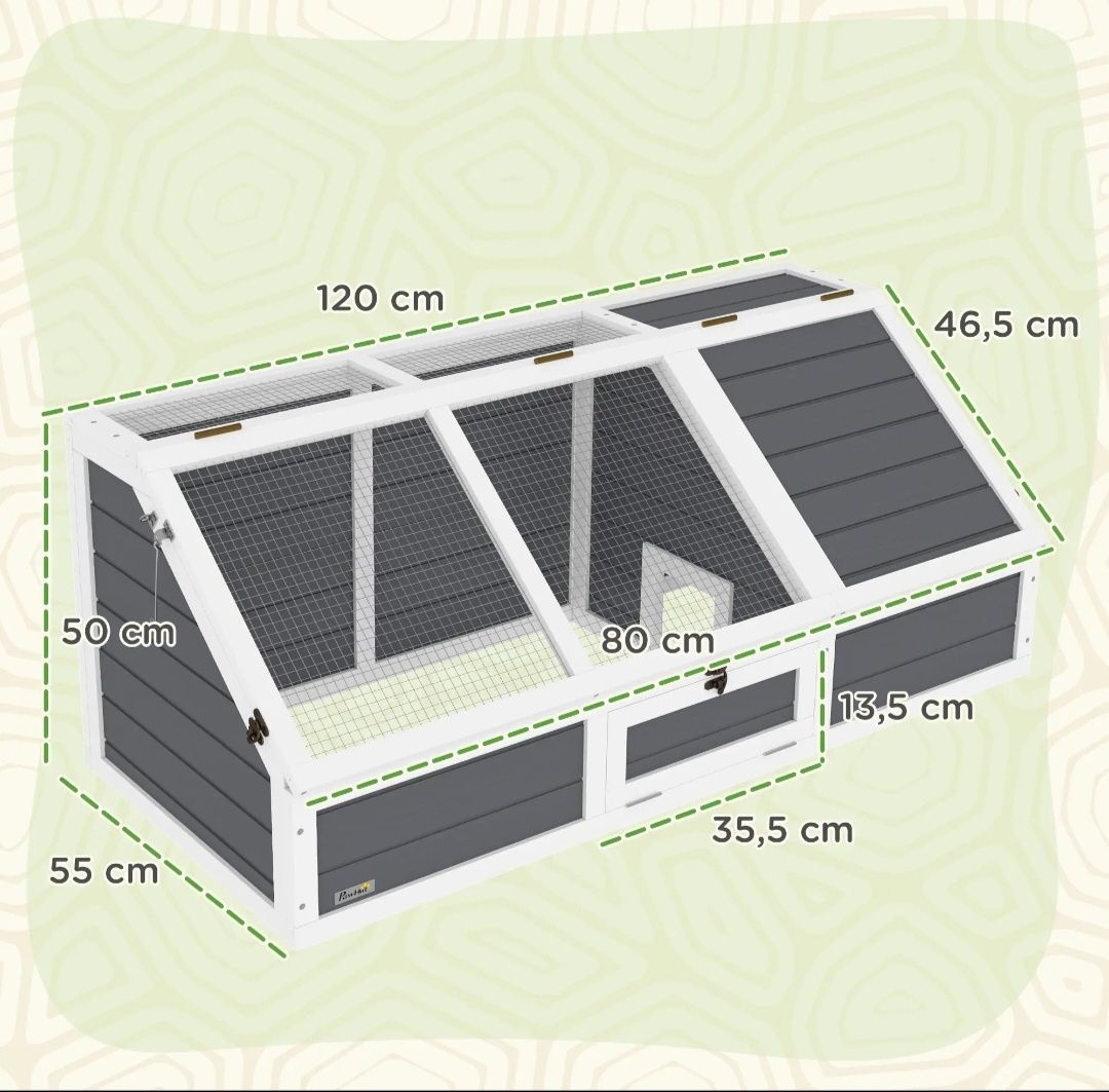 PawHut Terrarium dla żółwa,królika