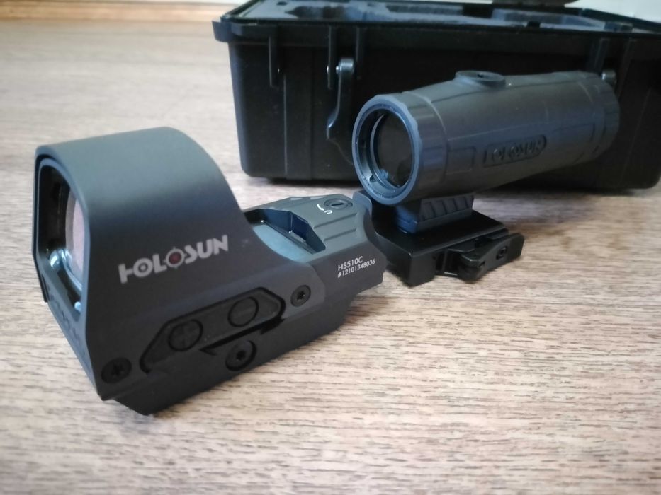 КОМПЛЕКТ! Коллиматорный прицел HOLOSUN HS510C + Магнифер HM3X