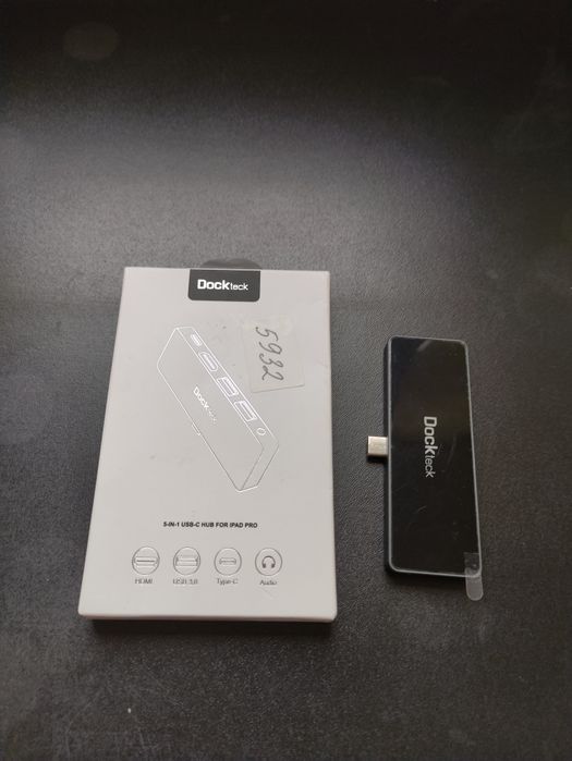 USB хаб USB Type-C Hub, DockTeck DD0004, 5-in-1 Чорний для iPad pro