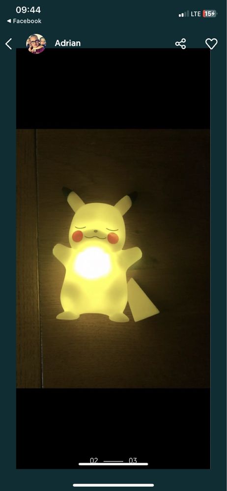 Lampka nocna pikachu pokemon