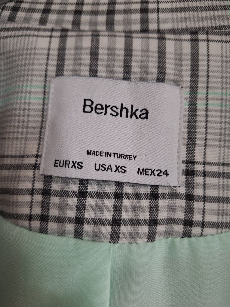 Damska Marynarka żakiet w kratę kratkę Bershka xs 34