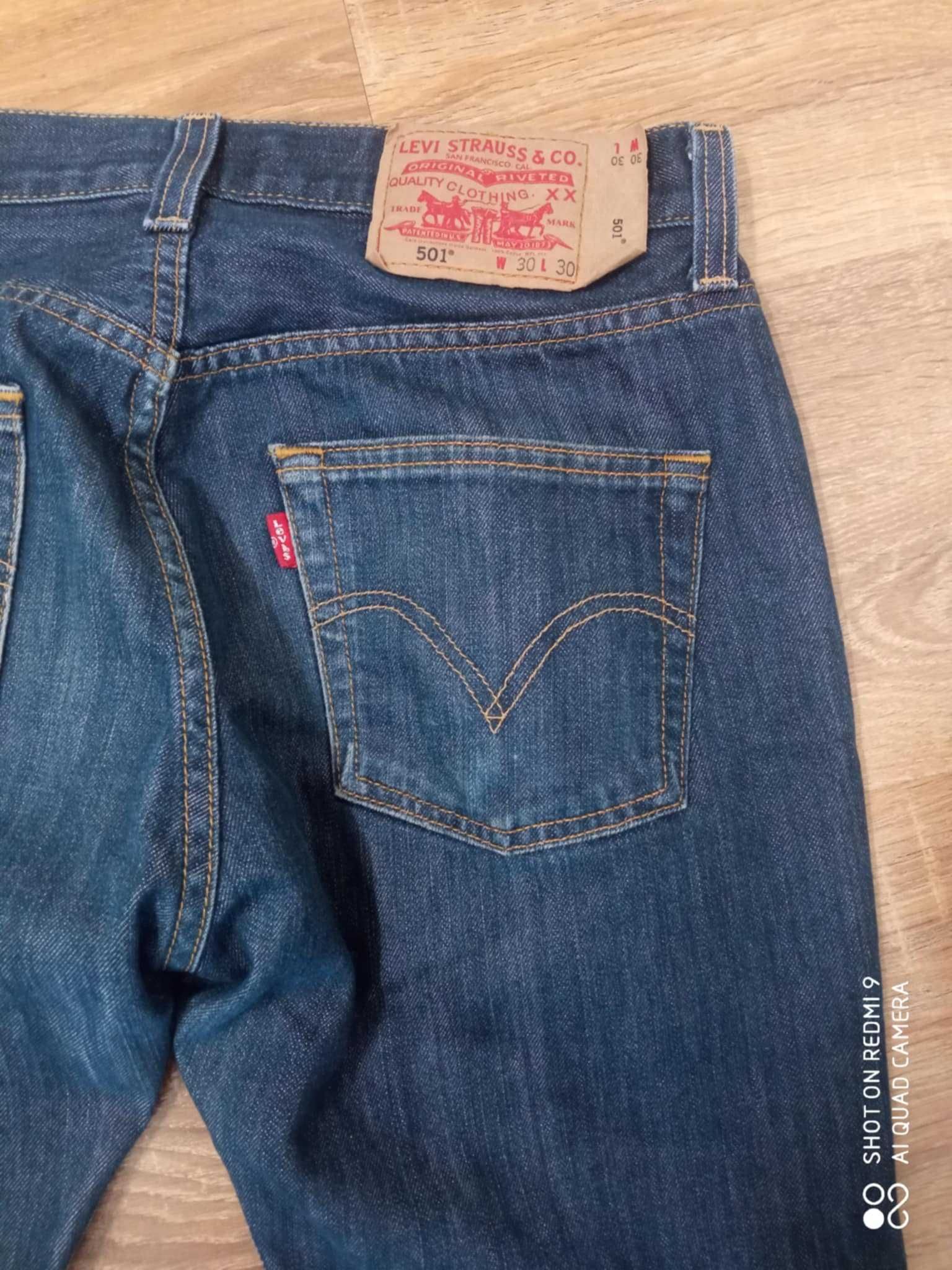 Męskie spodnie jeansy Levis Levi's 501 W30 L30 30X30 30/30