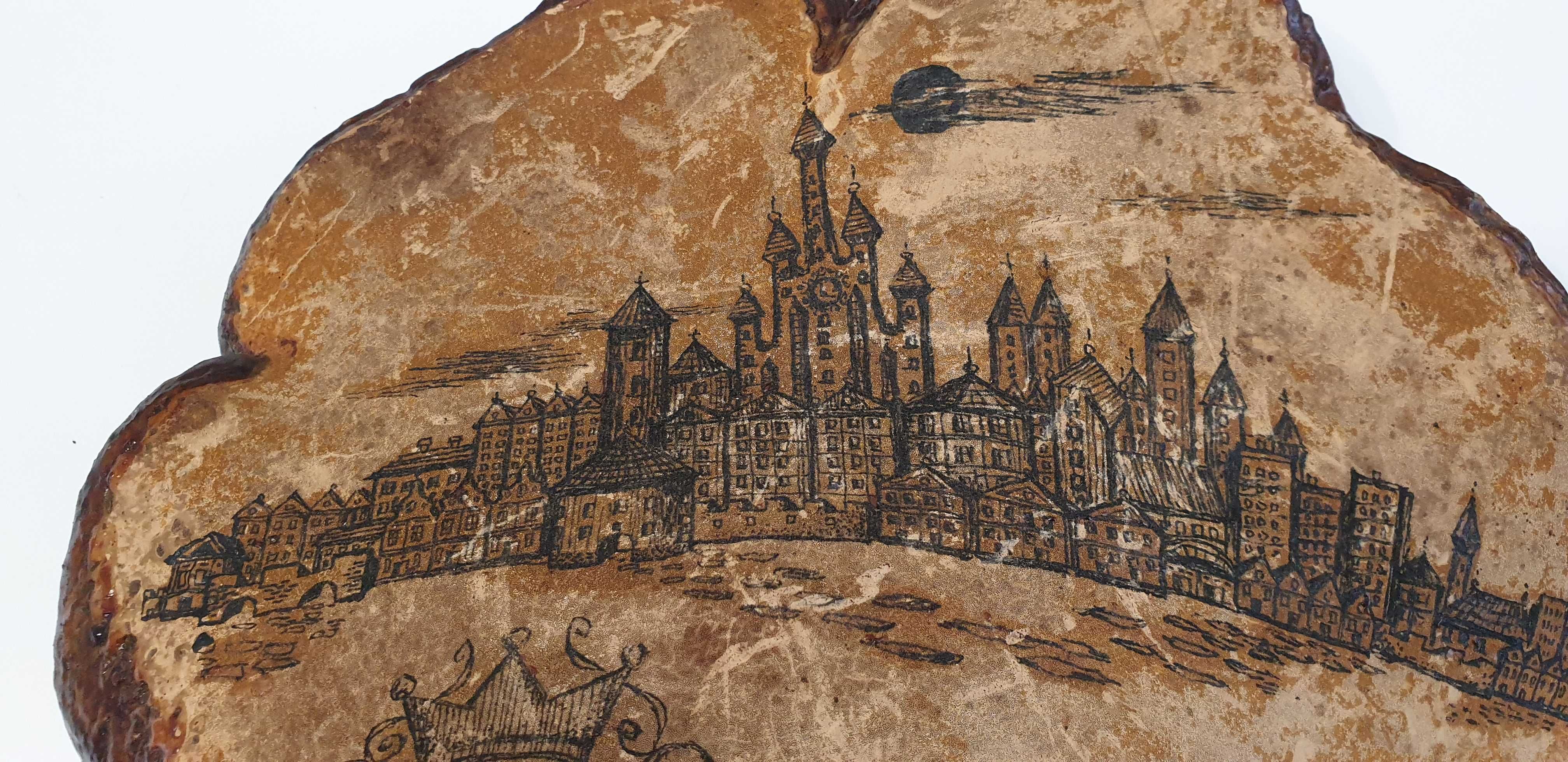 Starocie z Gdyni - Gdańsk - obraz rysowany tuszem na hubie czasów PRL